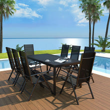 Load image into Gallery viewer, Matt black outdoor 8 Seater Dining Set
