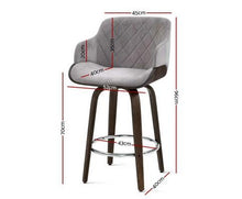 Load image into Gallery viewer, 2× Fabric Kitchen Bar Stools