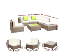 Load image into Gallery viewer, Fareeha Outdoor Light Brown Lounge with Cover