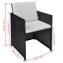 Load image into Gallery viewer, Modern Black 8 Seater Outdoor Dining Set