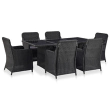 Load image into Gallery viewer, Barca 7 Piece Outdoor Dining Set Poly Rattan Black