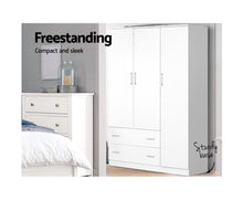 Load image into Gallery viewer, 3 Doors Wardrobe Bedroom Closet Storage Cabinet Organiser Armoire 170cm