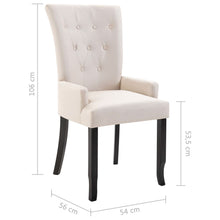 Load image into Gallery viewer, Sola Dining Chair with Armrests 6 pcs Beige Fabric