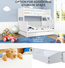 Load image into Gallery viewer, KINGSWOOD SLUMBER Bunk Bed Frame Modular Single White Wood Kids Double Deck Twin