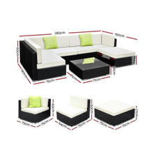 Load image into Gallery viewer, Outdoor Garden 7 pieces sofa set Wicker Garden furniture