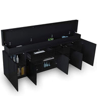 Load image into Gallery viewer, Sideboard Cabinet 5 Doors & 2 Drawers Wood Storage Buffet Table with RGB LED Light 180cm