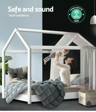 Load image into Gallery viewer, Kids Wooden bed Frame Single size mattress base Pine Timber White