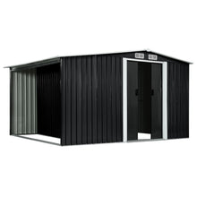 Load image into Gallery viewer, Garden Shed with Sliding Doors Anthracite 329.5x205x178 cm Steel