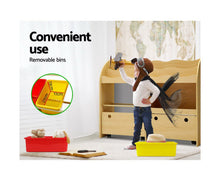 Load image into Gallery viewer, Kids Bookcase Childrens Bookshelf Toy Storage Box Organizer Display Rack Drawers with Rollers