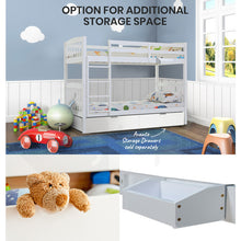 Load image into Gallery viewer, KINGSTON SLUMBER Bunk Bed Frame Modular Single White Wood Kids Double Deck Twin