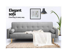 Load image into Gallery viewer, Lona 3 Seater Fabric Lounge Chair - Grey