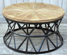 Load image into Gallery viewer, Round Handmade Wrought Iron Wedge Coffee Table