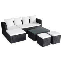 Load image into Gallery viewer, Hartley Garden Lounge Set with Cushions Poly Rattan Black