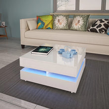 Load image into Gallery viewer, Modern High Gloss Coffee Tea Table with RGB LED Light