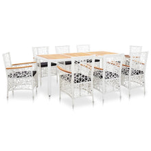 Load image into Gallery viewer, Parker 9 Piece Outdoor Dining Set Poly Rattan White