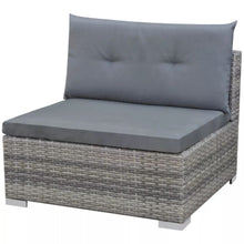 Load image into Gallery viewer, Shasta 10 Piece Garden Lounge Set with Cushions Poly Rattan Grey