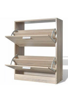 Load image into Gallery viewer, Wooden Shoe Cabinet 2 Compartment Sneaker Storage Entryway Footwear Organiser