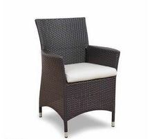 Load image into Gallery viewer, Roman 8 Square Outdoor Wicker Glass Top Dining Table And Chairs Setting