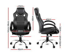Load image into Gallery viewer, Racing Style PU Leather Office Desk Chair - Black