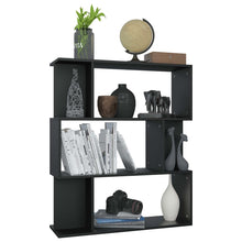 Load image into Gallery viewer, Modern Book Cabinet/Room Divider Black 80x24x96 cm Chipboard