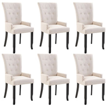 Load image into Gallery viewer, Sola Dining Chair with Armrests 6 pcs Beige Fabric