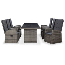 Load image into Gallery viewer, Alexa 7 Piece Outdoor Dining Set with Cushions Poly Rattan Grey