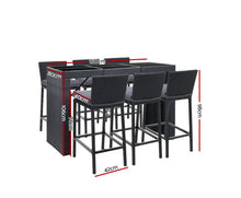 Load image into Gallery viewer, Esprit Gardeon Outdoor Bar Set Table Chairs Stools Rattan Patio Furniture 6 Seaters