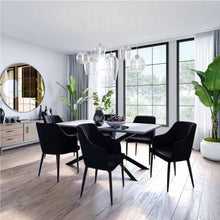 Load image into Gallery viewer, Lois Dining Table with 6 Elly Chairs Set in Black