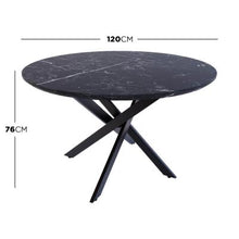 Load image into Gallery viewer, Zeta Dining Table(Marble) w/ 4 Catford Chairs(Dark Grey)