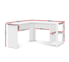 Load image into Gallery viewer, Office Computer Desk Corner student Study Table Workstation L shape (white)