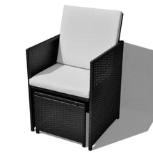 Load image into Gallery viewer, Seeka 13 Piece Outdoor Dining Set Poly Rattan and Acacia Wood Black