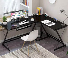 Load image into Gallery viewer, Oracle Corner Computer Desk Office Double Workstation (Black)