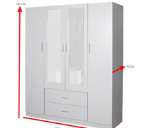 Load image into Gallery viewer, Modern New design 4 doors 2 Drawers Big size Wardrobe with Mirror