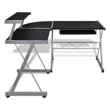 Load image into Gallery viewer, FirstChoise Computer Desk with Pullout Keyboard Tray Lshaped Black