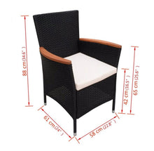 Load image into Gallery viewer, Outdoor Dining Set 17 Piece Poly Rattan Black Garden Patio Furniture