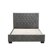 Load image into Gallery viewer, Calypso Velvet Bed With Tufted Diamond Grey
