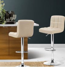 Load image into Gallery viewer, Leather Bar Stools 2x , Kitchen chairs Gas lift (beige)