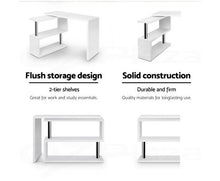 Load image into Gallery viewer, Rotary Corner Desk with Bookshelf - White