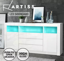 Load image into Gallery viewer, Artiss Buffet Sideboard Cabinet 3 Drawers High Gloss Storage Cupboard Display