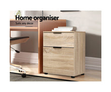 Load image into Gallery viewer, 2 Drawer Filing Cabinet Office Shelves Storage Drawers Cupboard Wood File Home