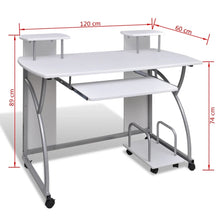 Load image into Gallery viewer, FirstChoise Computer Desk with Pullout Keyboard Tray White