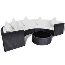 Load image into Gallery viewer, Welbury 6 Piece Garden Lounge Set with Cushions Poly Rattan Black