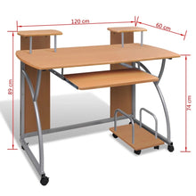 Load image into Gallery viewer, FirstChoise Computer Desk with Pullout Keyboard Tray Brown