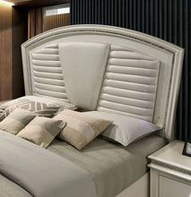 Load image into Gallery viewer, Zari Pearl White Upholstered Storage Panel Bed