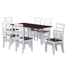Load image into Gallery viewer, Alexa Extending Dining Set 7 Pieces Brown and White