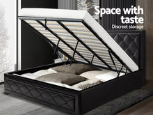 Load image into Gallery viewer, Modern King Size Gas Lift Bed Frame Base With Storage Mattress Leather