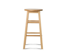Load image into Gallery viewer, Set of 2 Beech Wood Backless Bar Stools - Natural