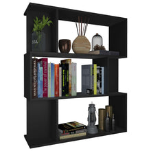 Load image into Gallery viewer, Modern Book Cabinet/Room Divider Black 80x24x96 cm Chipboard