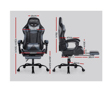 Load image into Gallery viewer, Office Chair Gaming Chair Computer Chairs Recliner PU Leather Seat Armrest Footrest Black Grey