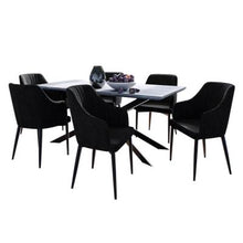 Load image into Gallery viewer, Lois Dining Table with 6 Elly Chairs Set in Black